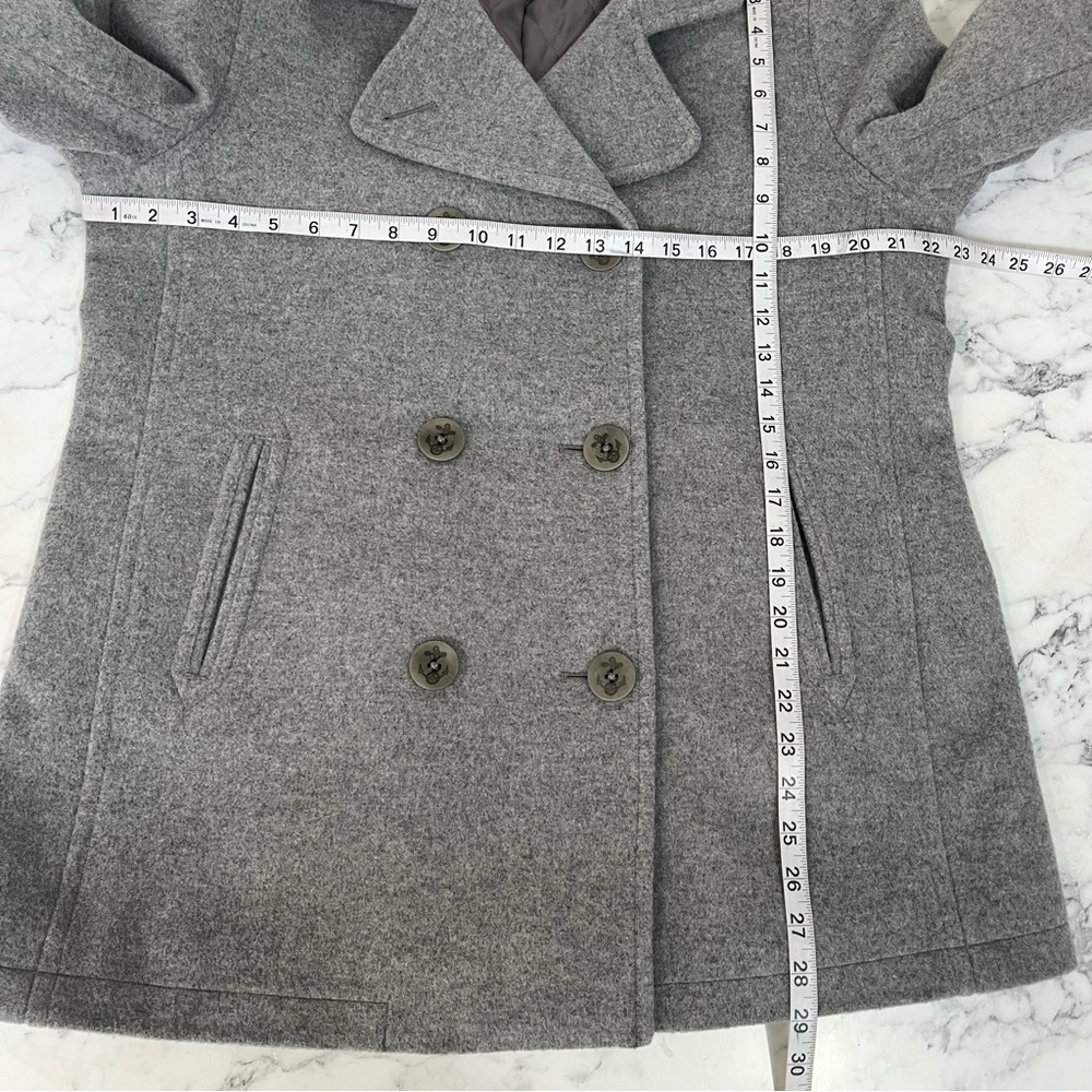 LL Bean Classic Lambswool Peacoat In Light Gray Heather Woman’s Size 14 - Picture 10 of 16